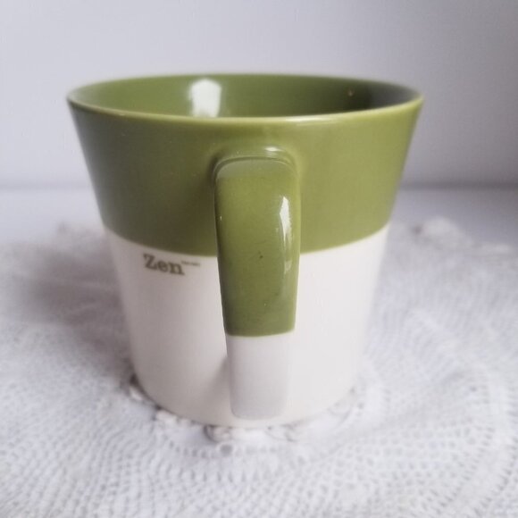 Starbucks Coffee Cup Tazo Green & White Zen Tea Mug 2010 - Picture 2 of 6